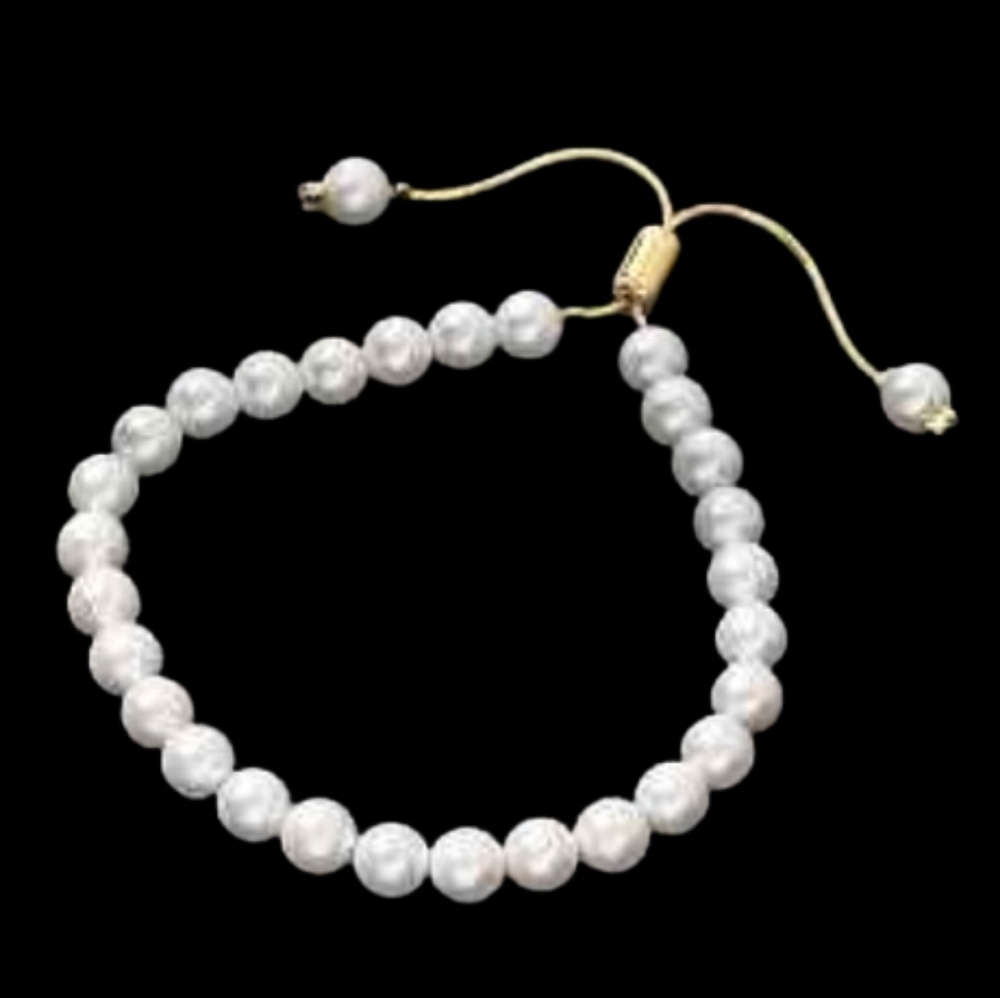 Faux Pearl Beaded Slider Bracelet